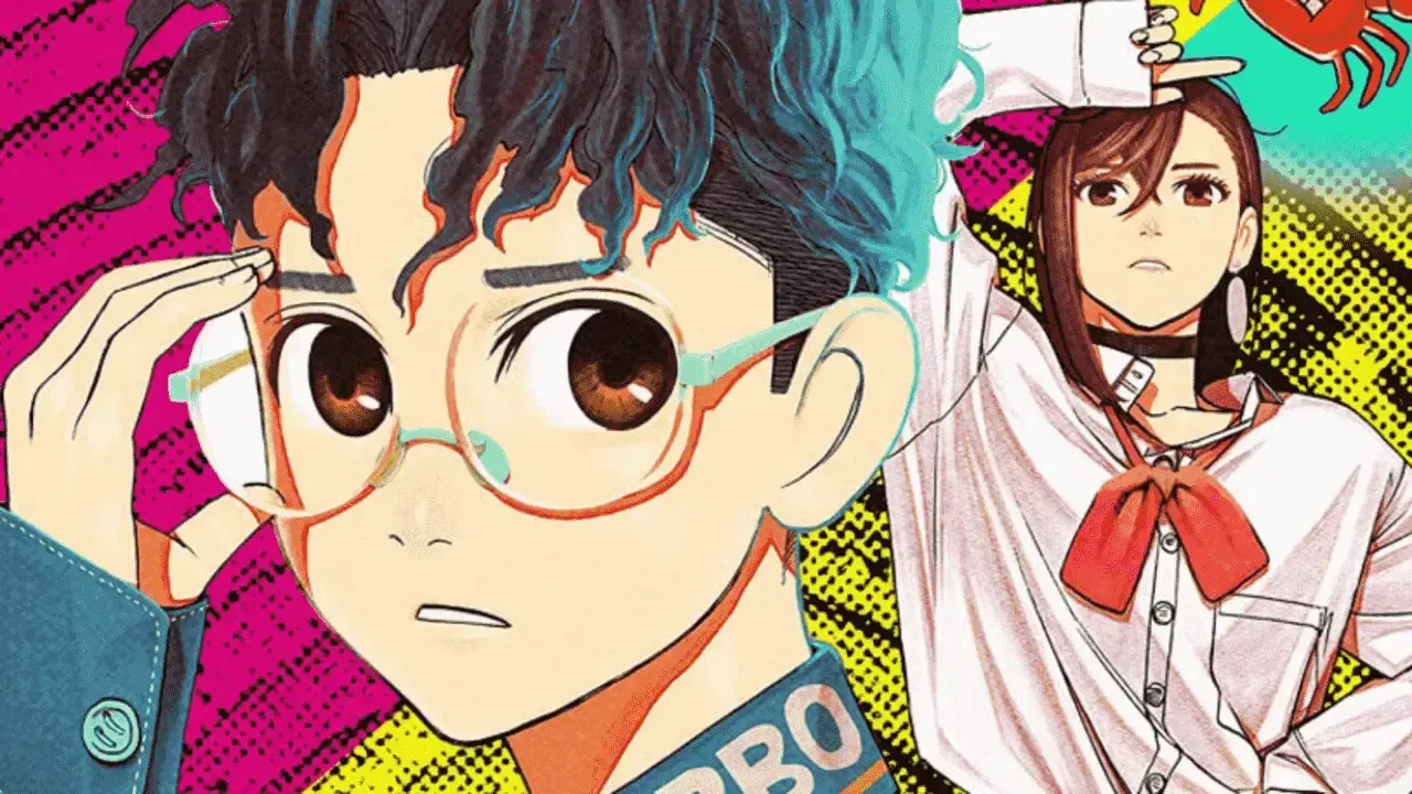 Momo and Okarun as seen in Dandadan Volume 2 cover.