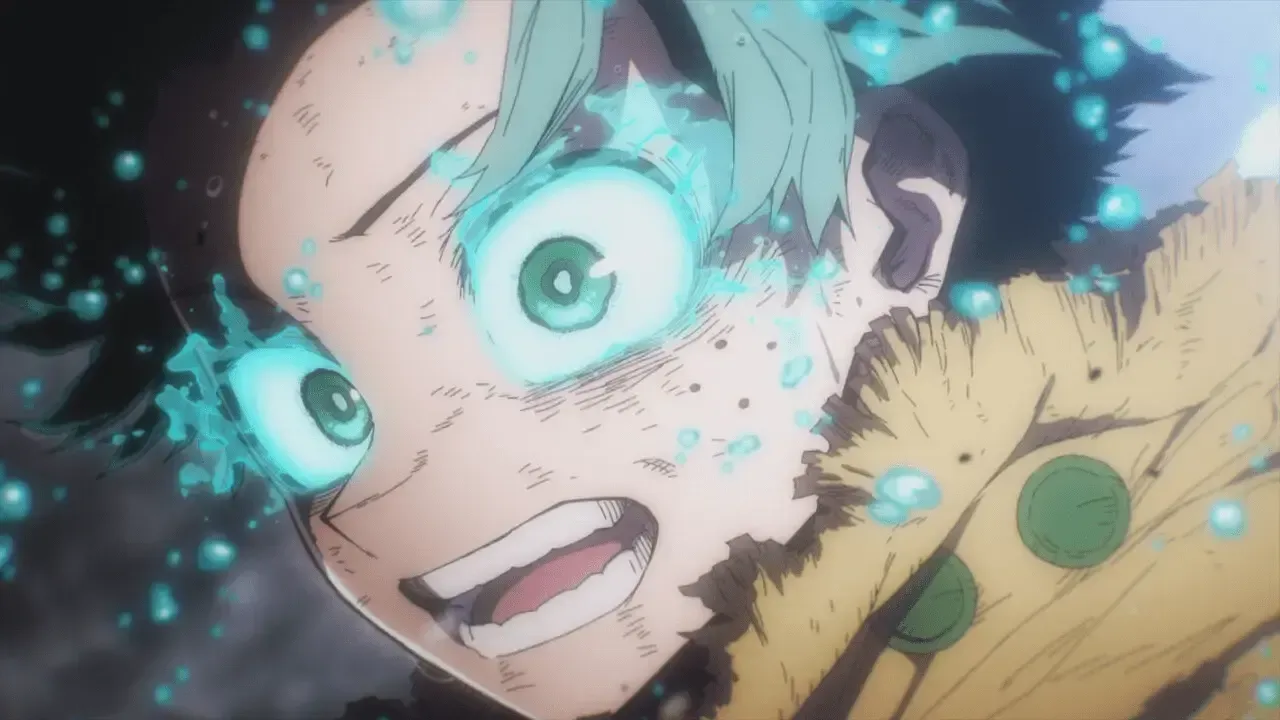 Izuku Midoriya as seen in the My Hero Academia anime.