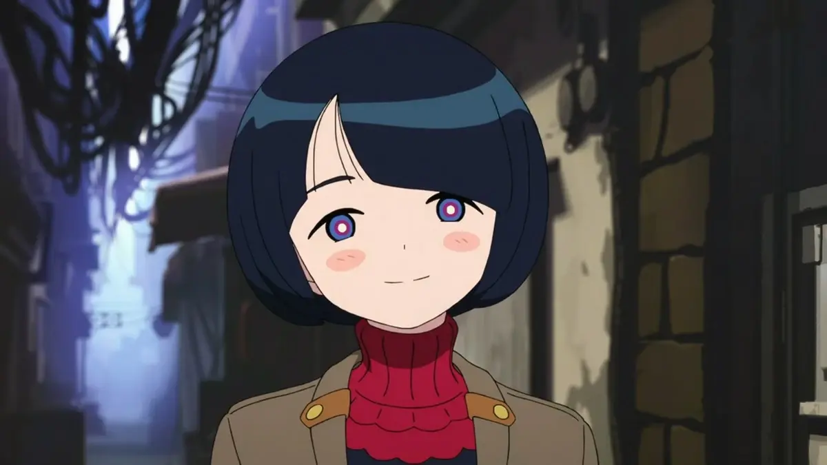 Image of Shiiko Sugai asking about the Kaneban Co. from GQuuuuuuX