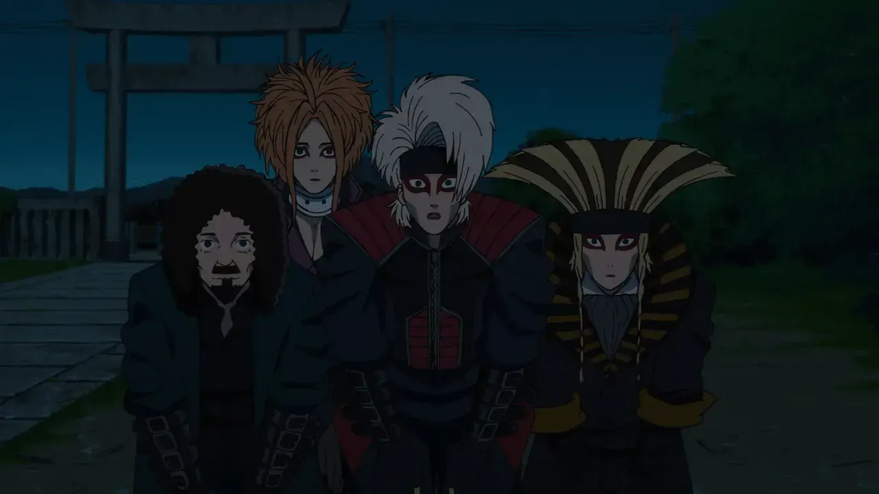 Hayasii band members as seen in the anime.