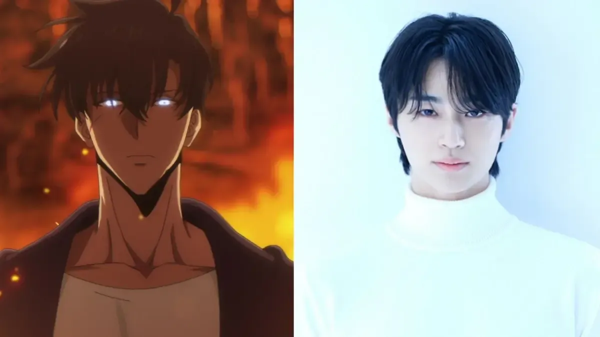Sung Jin-woo side by-side with Byeon Woo-seok who is the actor for Solo Leveling.