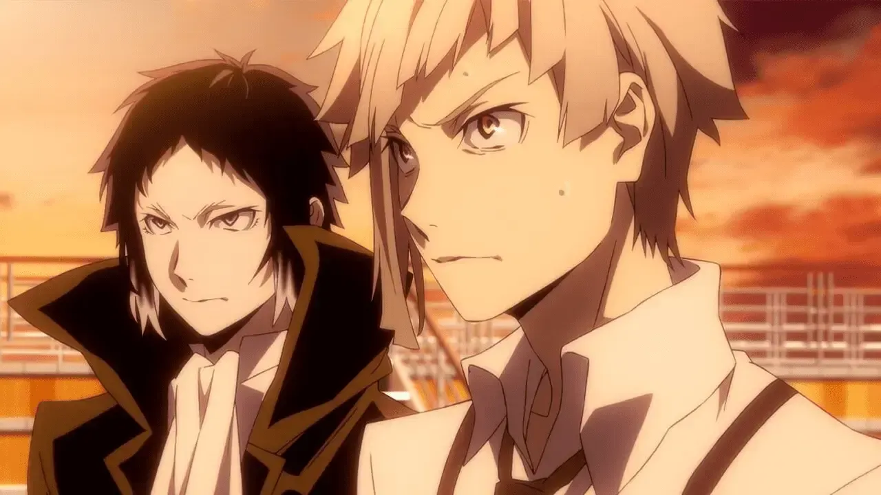 Ryūnosuke Akutagawa and Atsushi Nakajima in Bungo Stray Dogs anime
