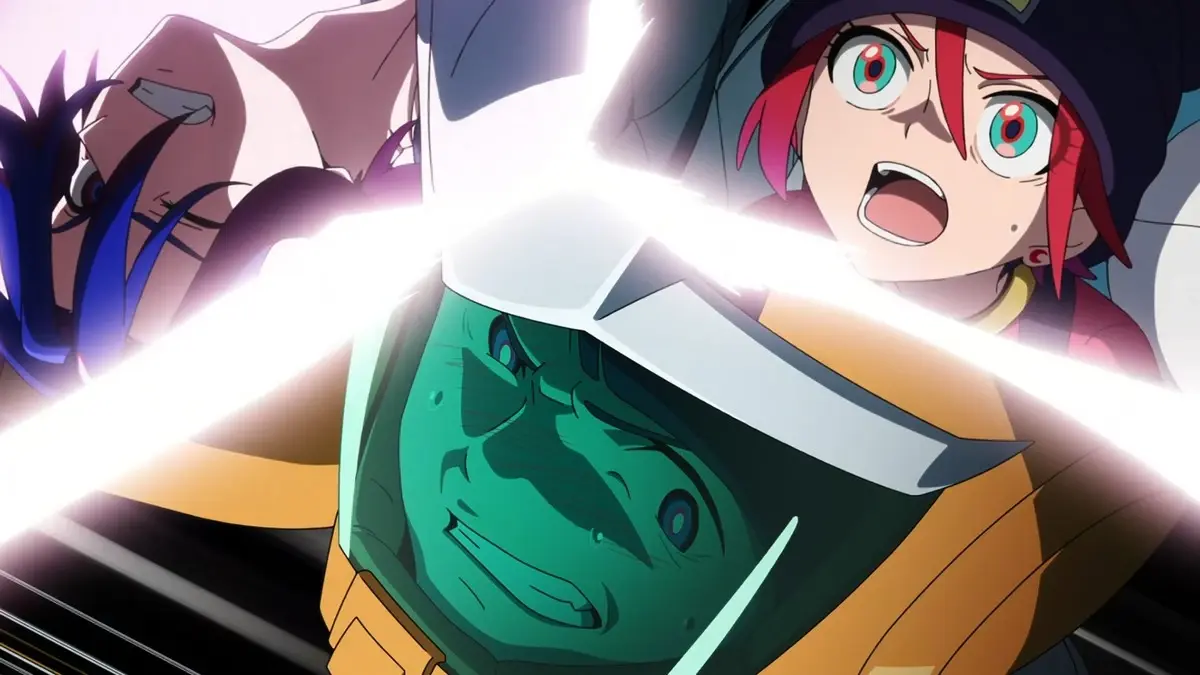 Image of Shuji, Shiiko, and Machu's Newtype sense activated